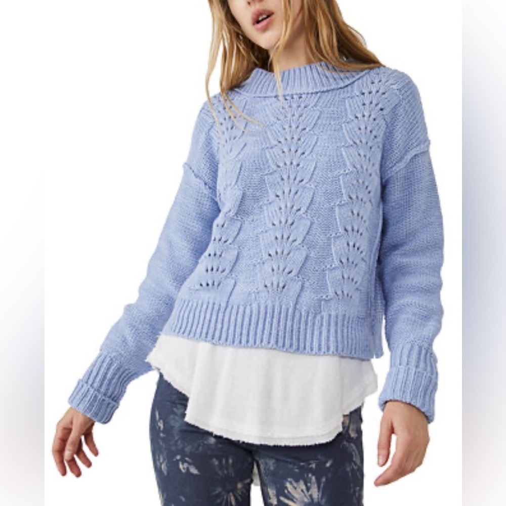 NWT Free People Bell Song Texture-Knit Sweater Size Medium